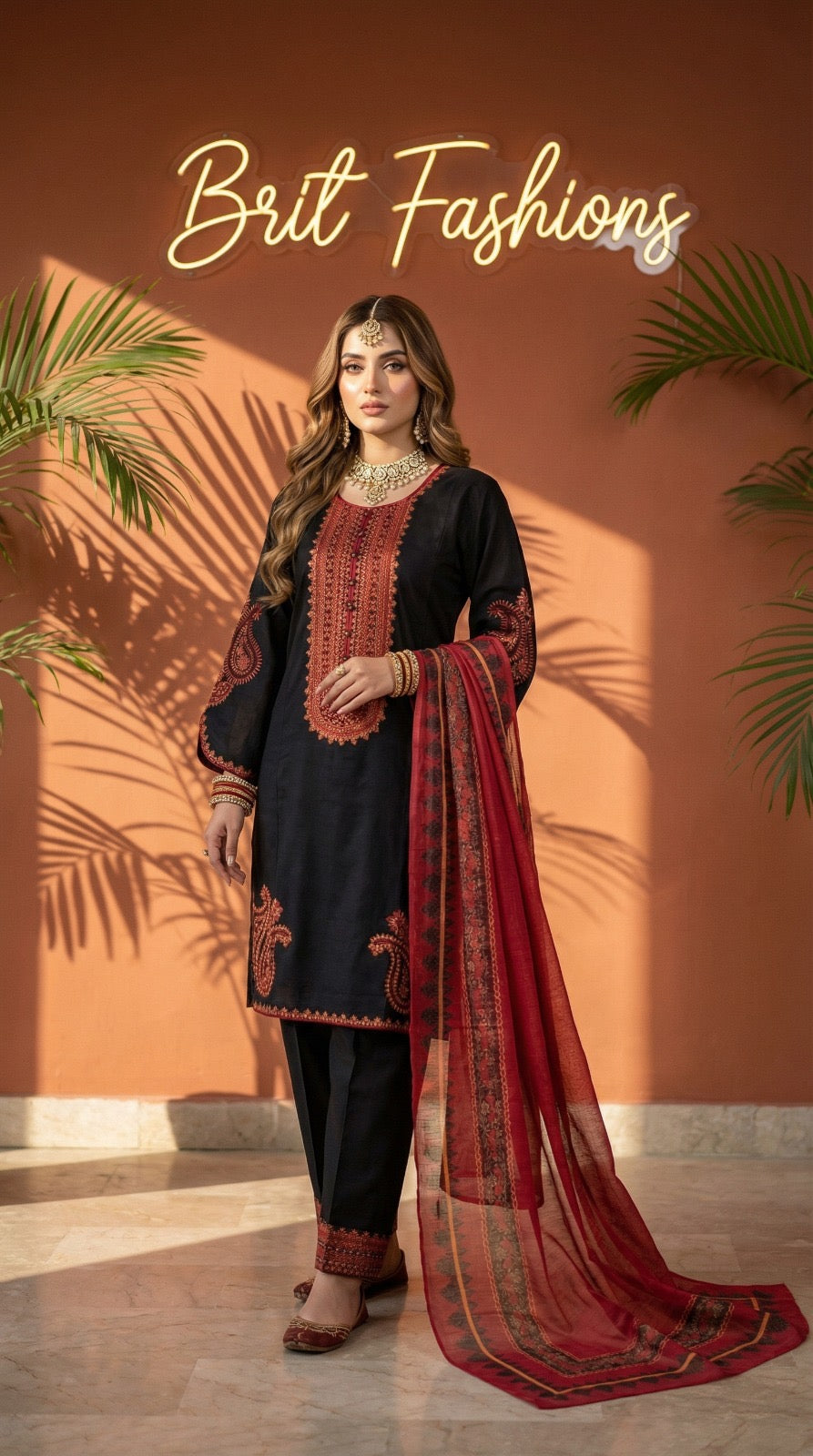 Brit 3 piece luxury linen _81042 Pakistani ladies suit B508