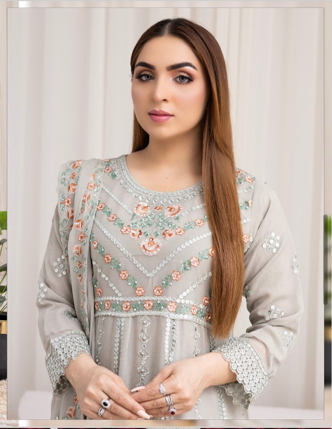 Brit 3 piece luxury chiffon maxi_81042 Pakistani ladies suit B190.