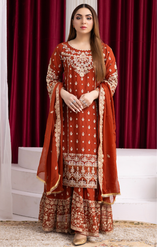 Brit 3 piece luxury chiffon_81042 Pakistani ladies suit B193