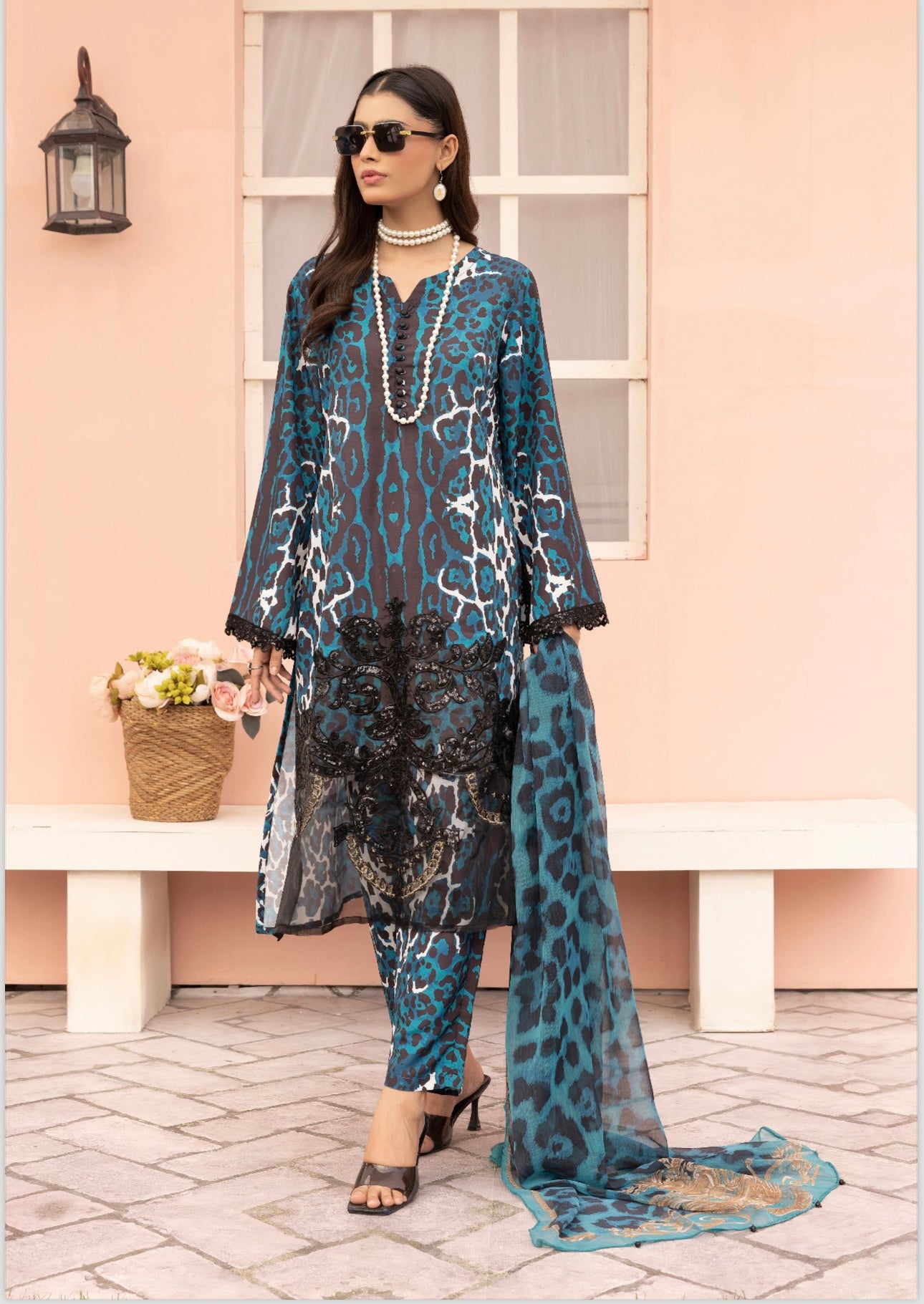 M Print 3 piece viscose mother and daughter _320 B164