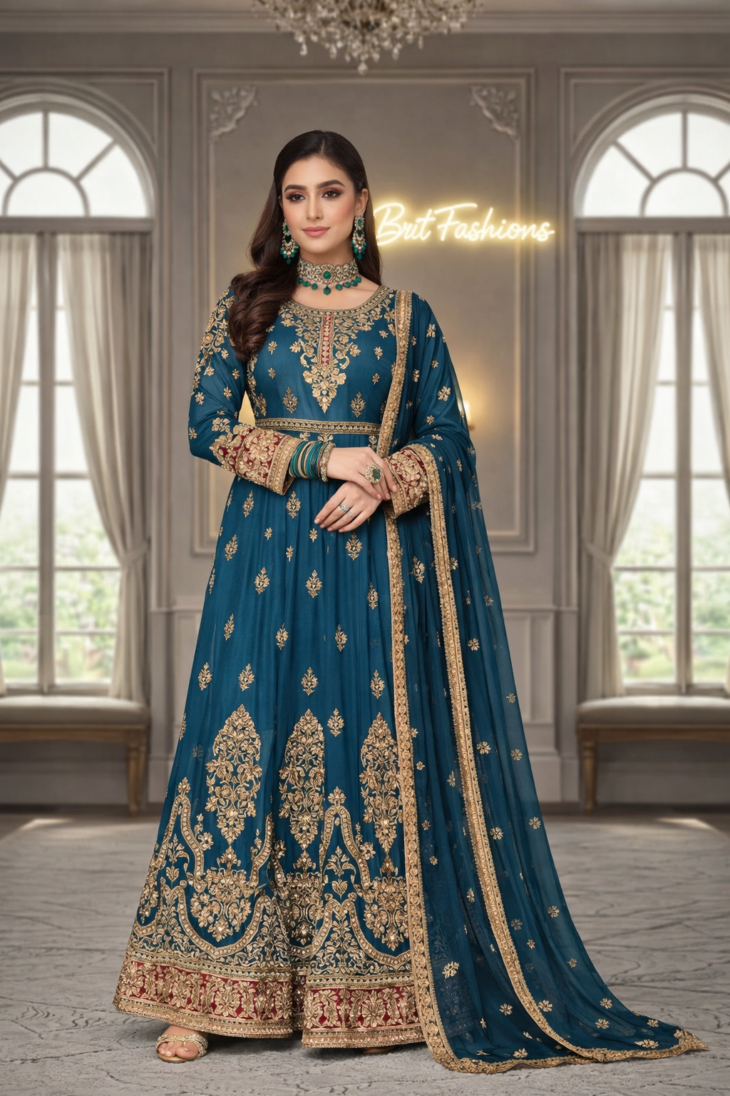 Brit 3 piece Chiffon _81042 Pakistani ladies suit B467