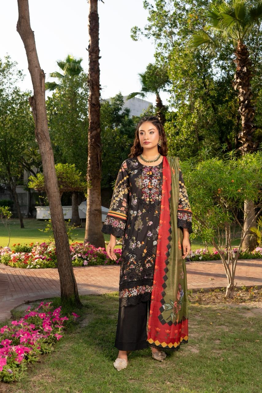 Munira 3 piece ladies Printed Lawn collection B575