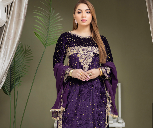 Brit Valvet 3 piece _3020 purple B5