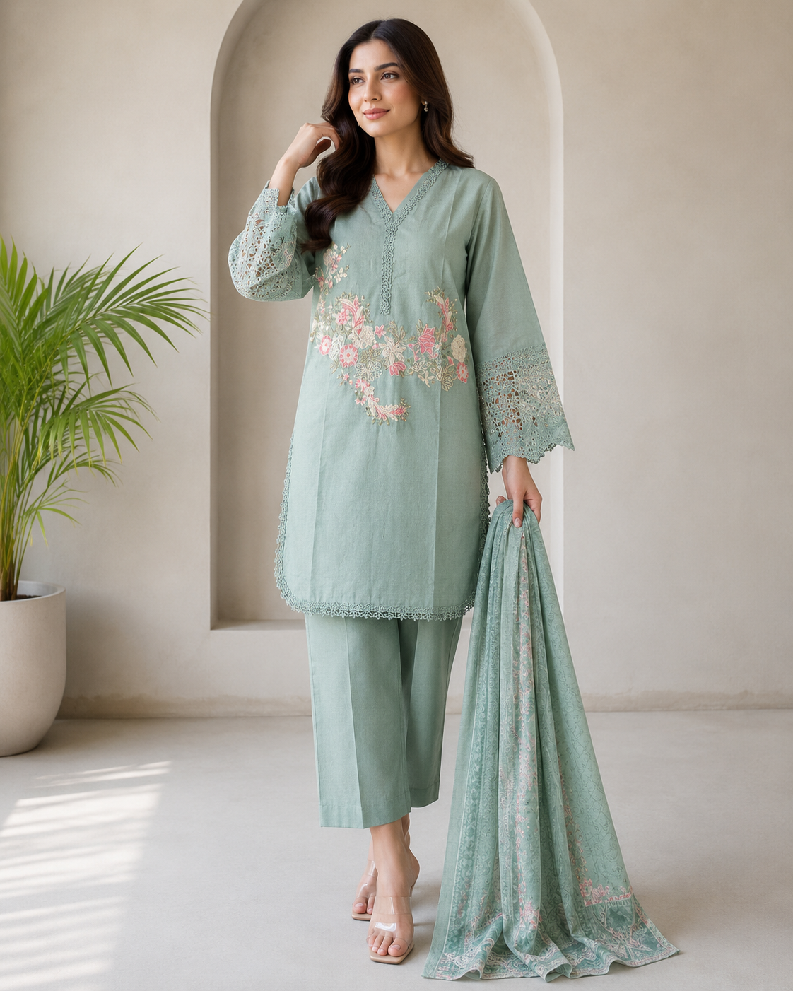 BRIT  3 piece viscose collection ladies dress B731