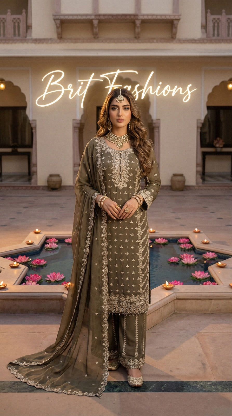 Mother and daughter 3 piece luxury chiffon _81042 Pakistani ladies suit B510