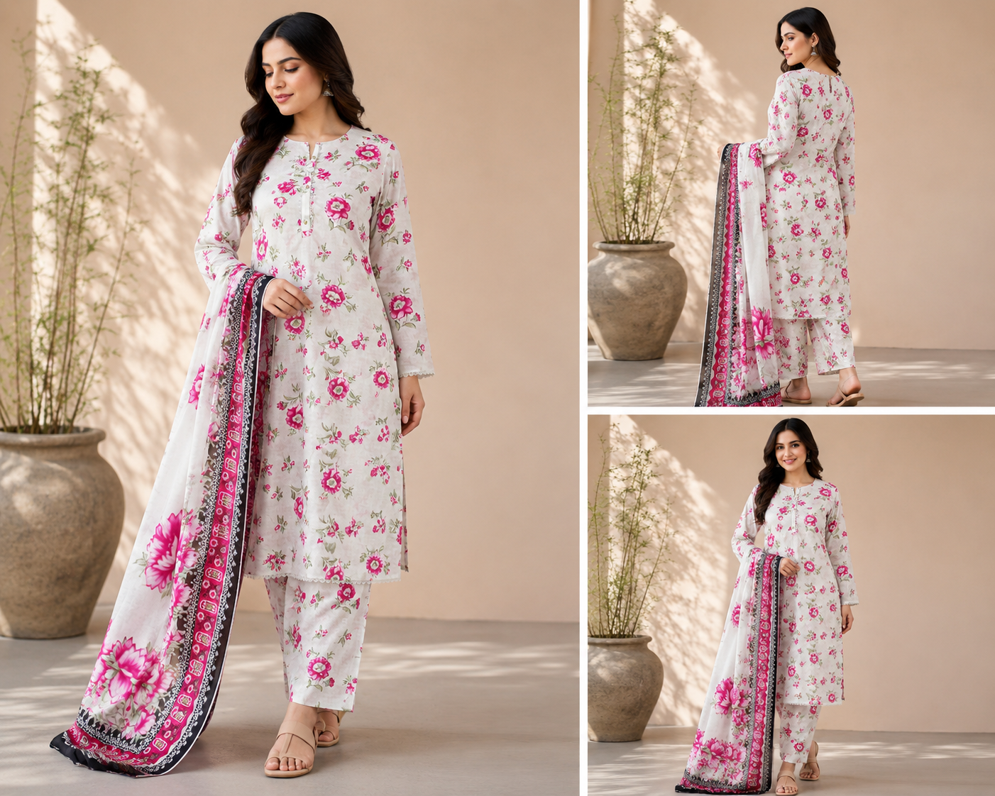 M print inspired 3 piece  luxury lawn_81042 Pakistani ladies suit B631