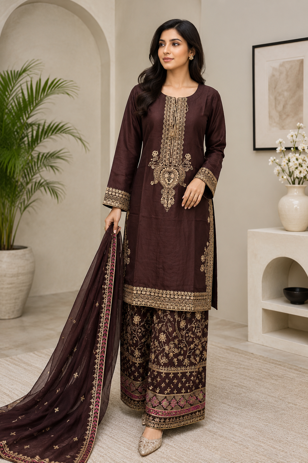 BRIT 3 piece linen collection ladies dress B735