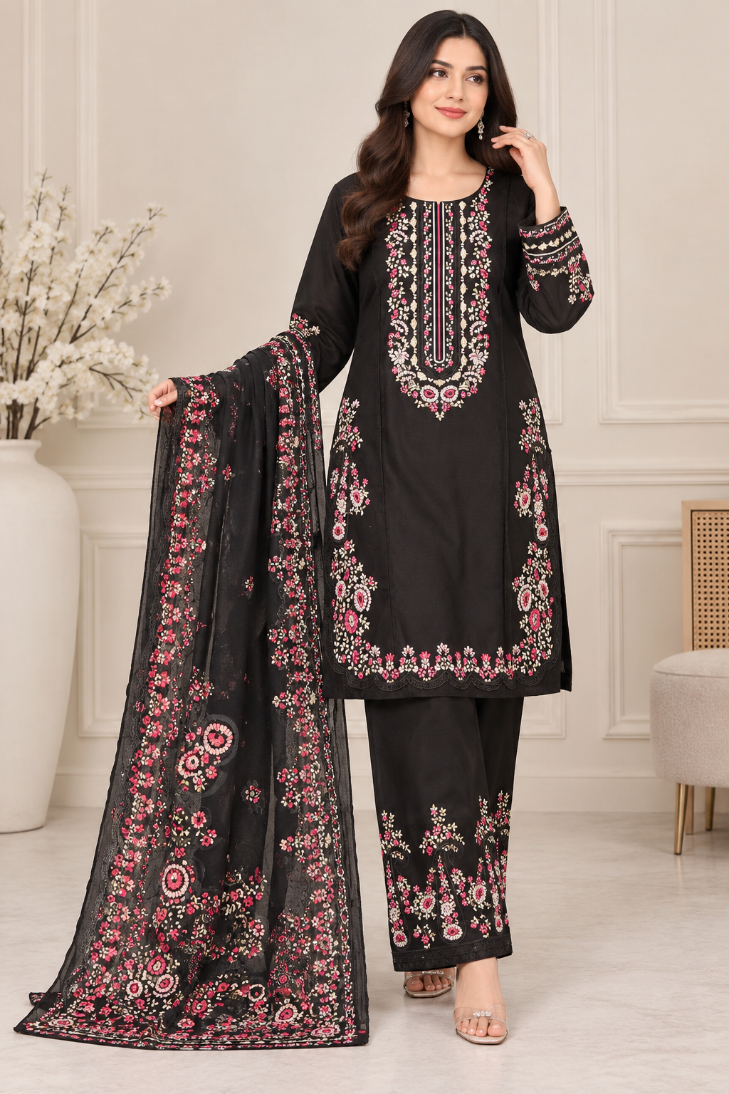 ETHNIC inspired GL 3 piece Viscose collection  dress B768