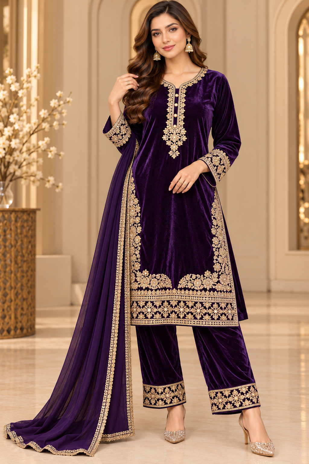 BRIT- GL 3 piece velvet designer collection B840