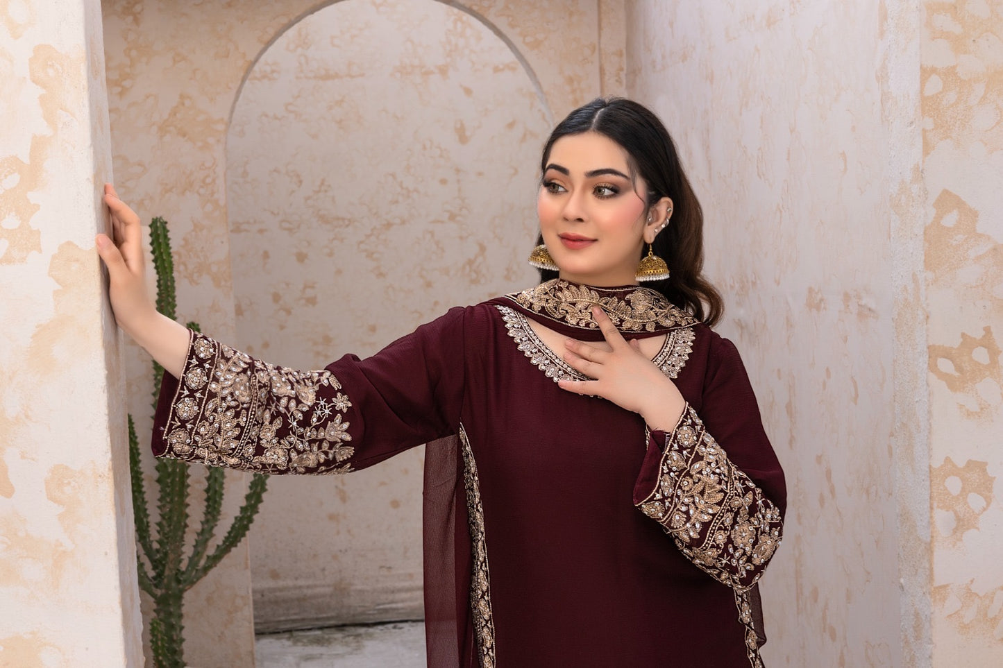 BRIT 3 piece lux CHIFFON_100311 Pakistani ladies suit B159