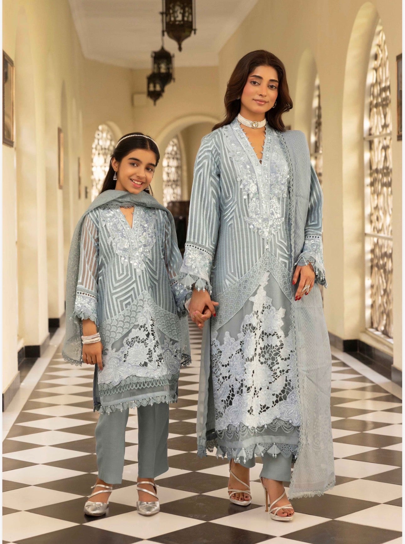 KIDS MARIA B INSPIRED 3 piece Organza embroidered Pakistani ladies suit B530