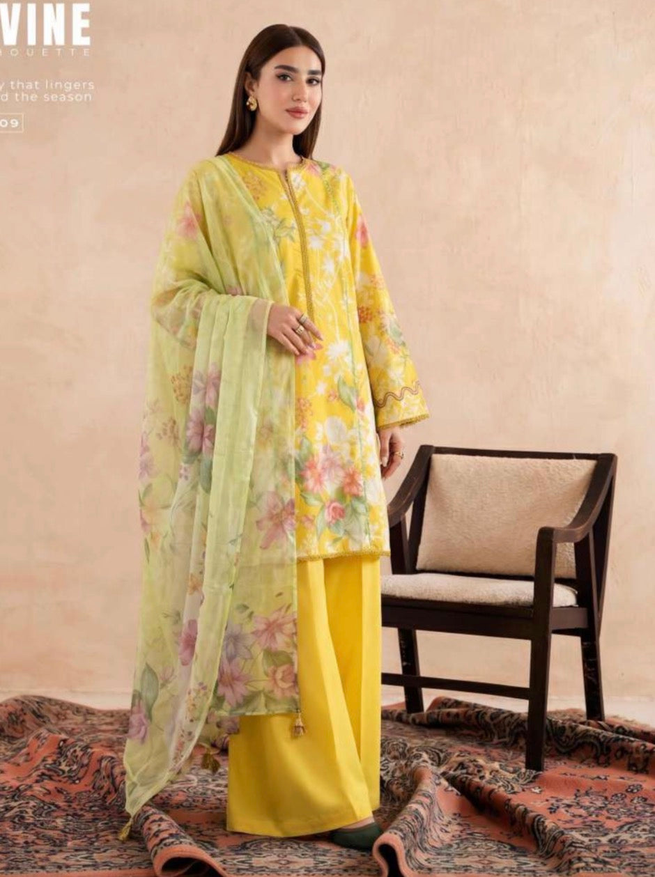 GUL GE 3 piece luxury lawn collection ladies dress B677