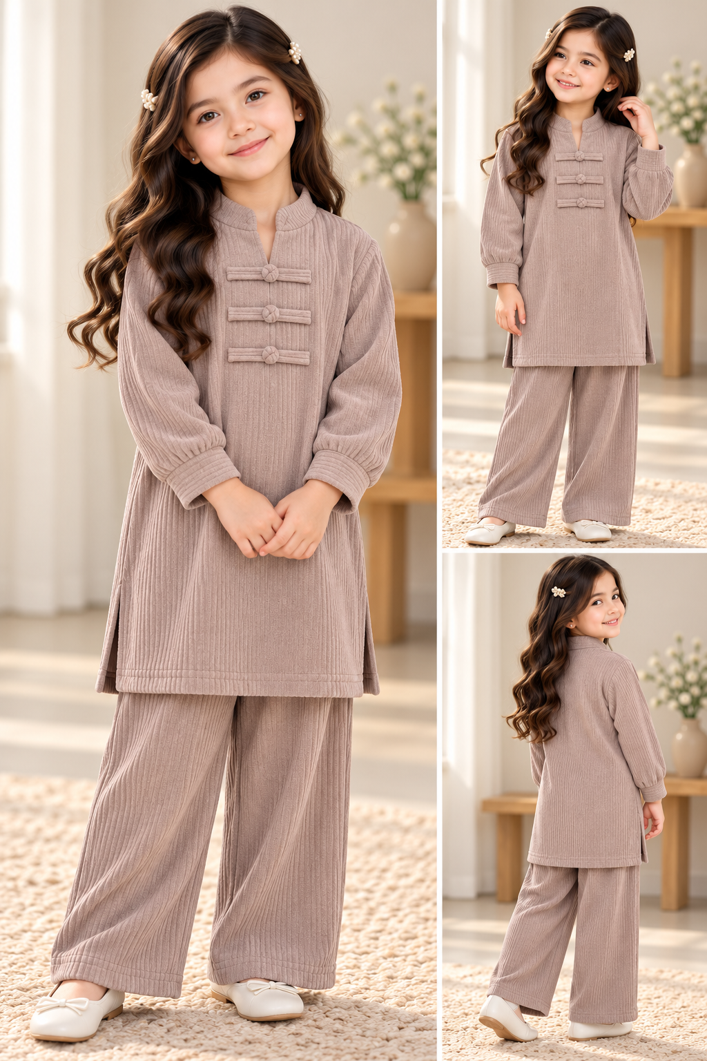 Kids 2 piece modest wear cord winter collection B811