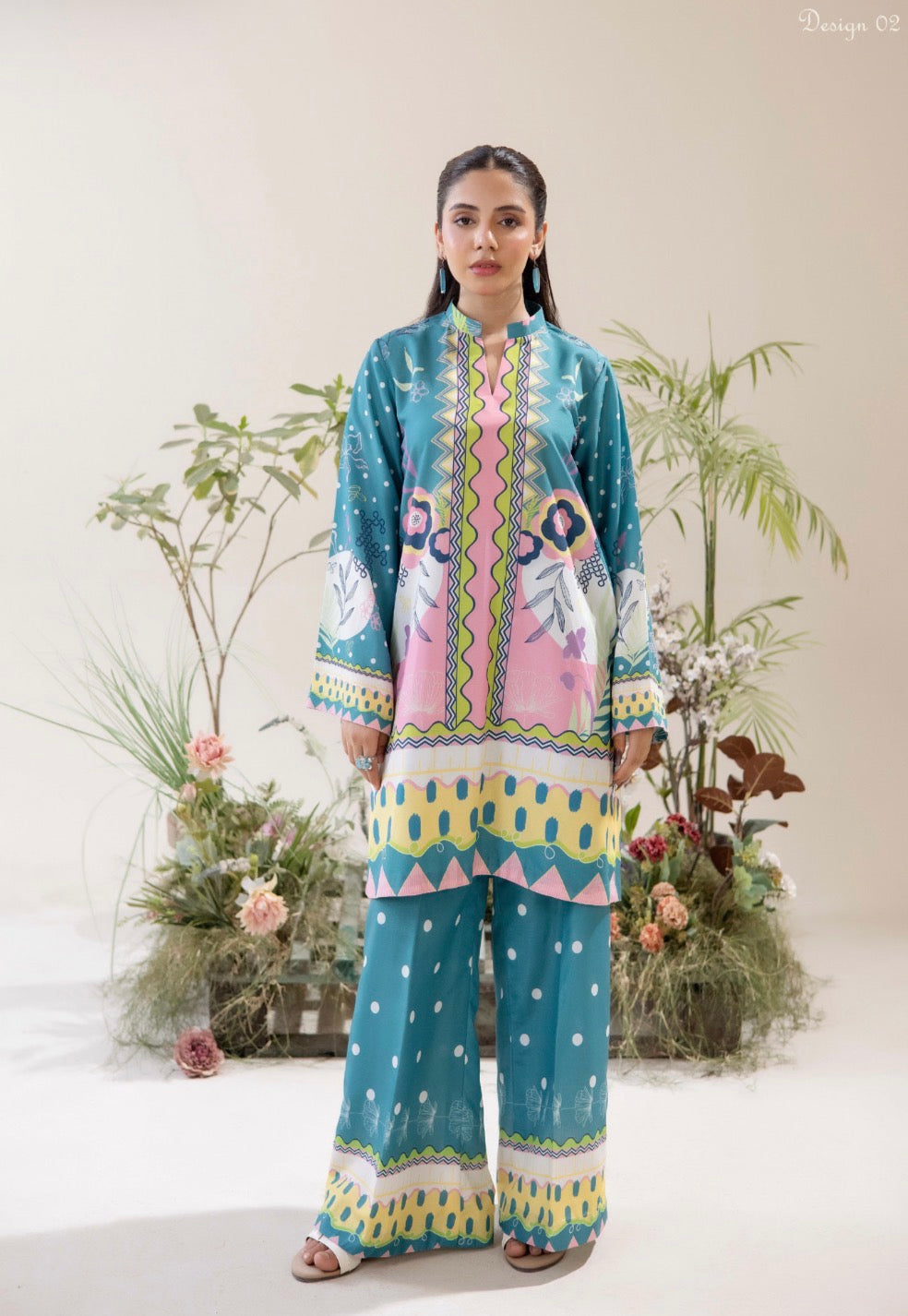 Adan Liba’s 2 piece luxury Poly lawn collection ladies dress B689