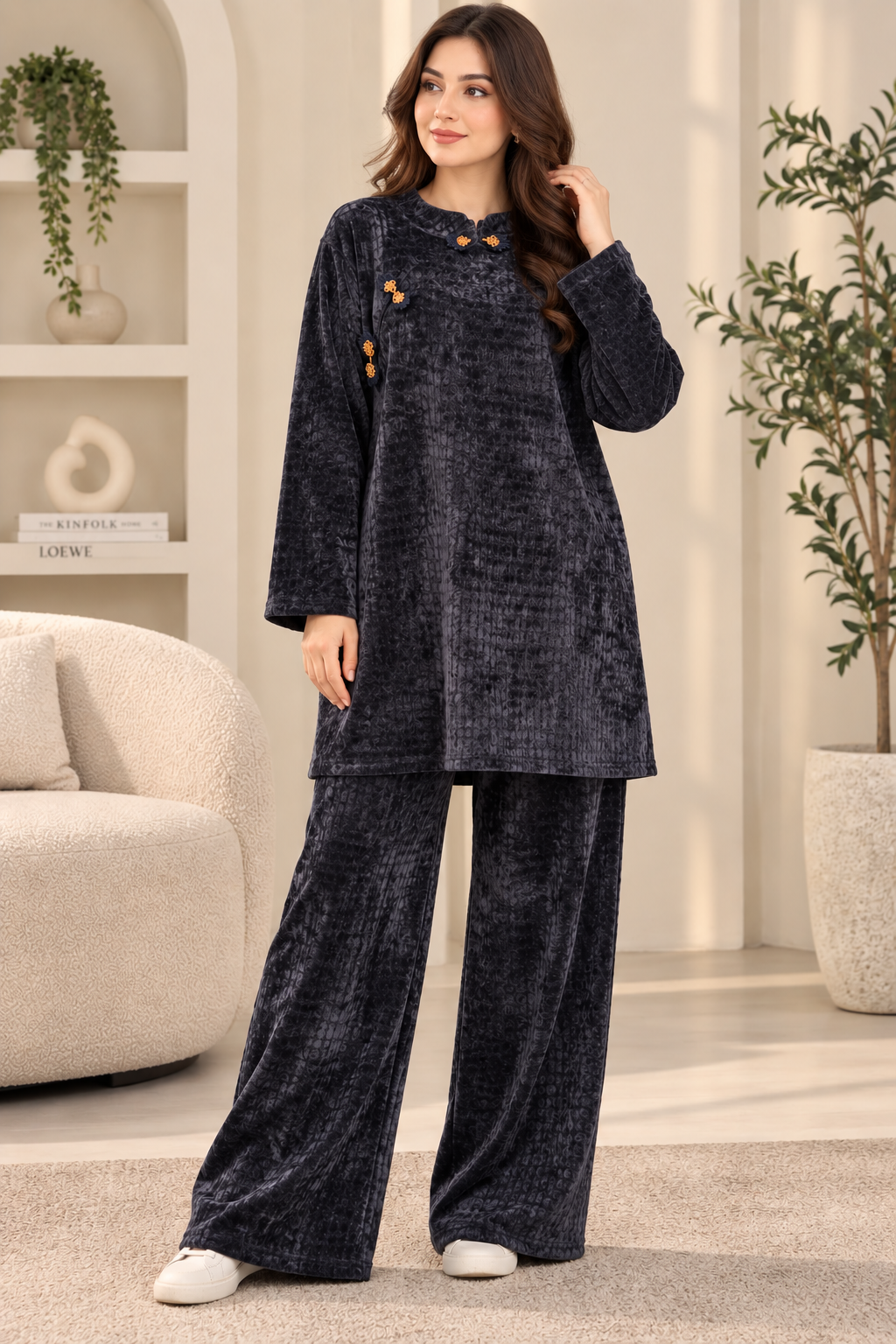 BRIT 2 piece Valvet modest wear collection  dress B769