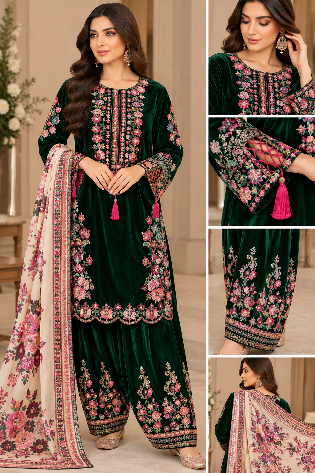BRIT- GL 3 piece valvet designer collection B795