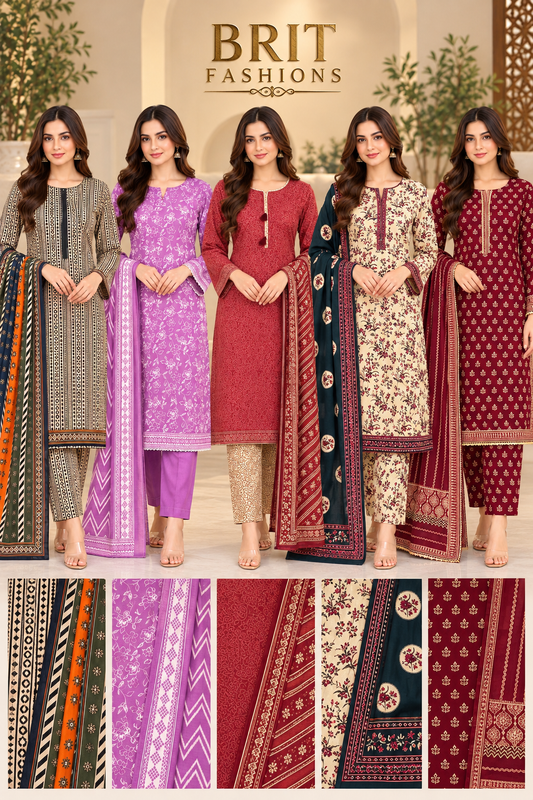 Bin saeed original 3 piece Khadar designer collection  B826