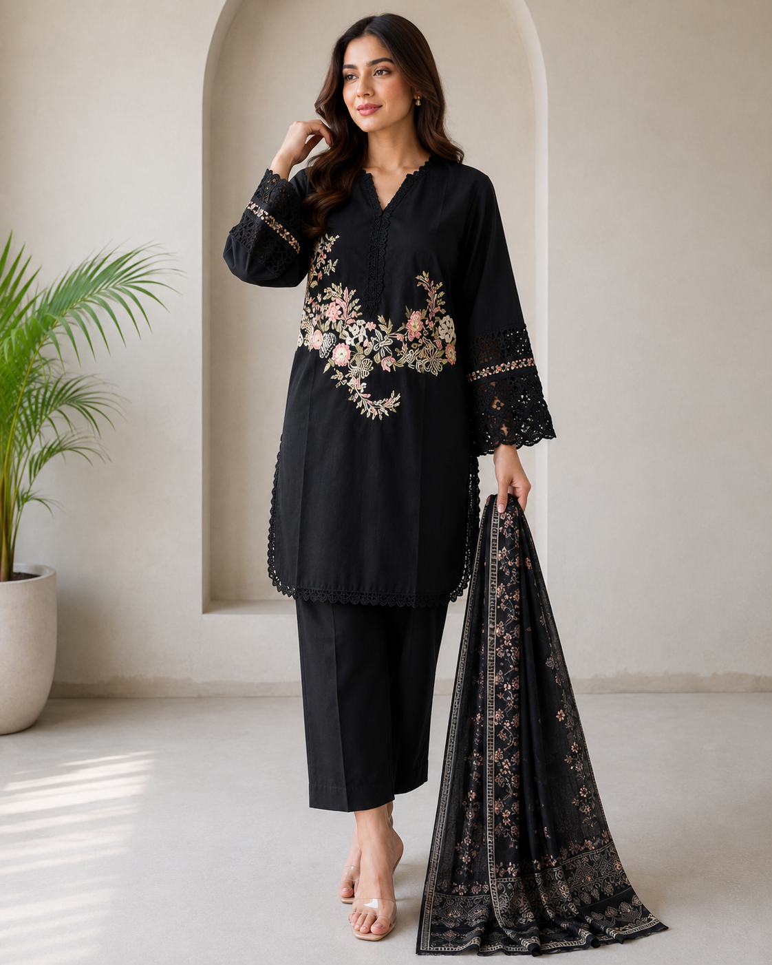 BRIT  3 piece viscose collection ladies dress B731