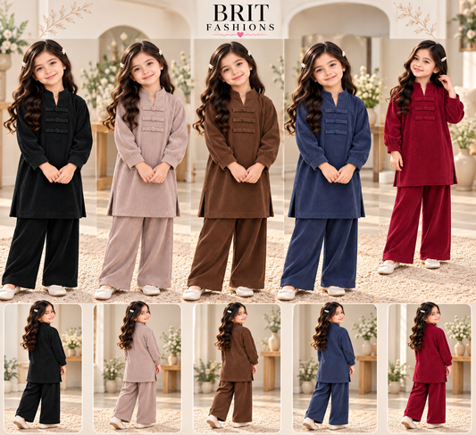 Kids 2 piece modest wear cord winter collection B811