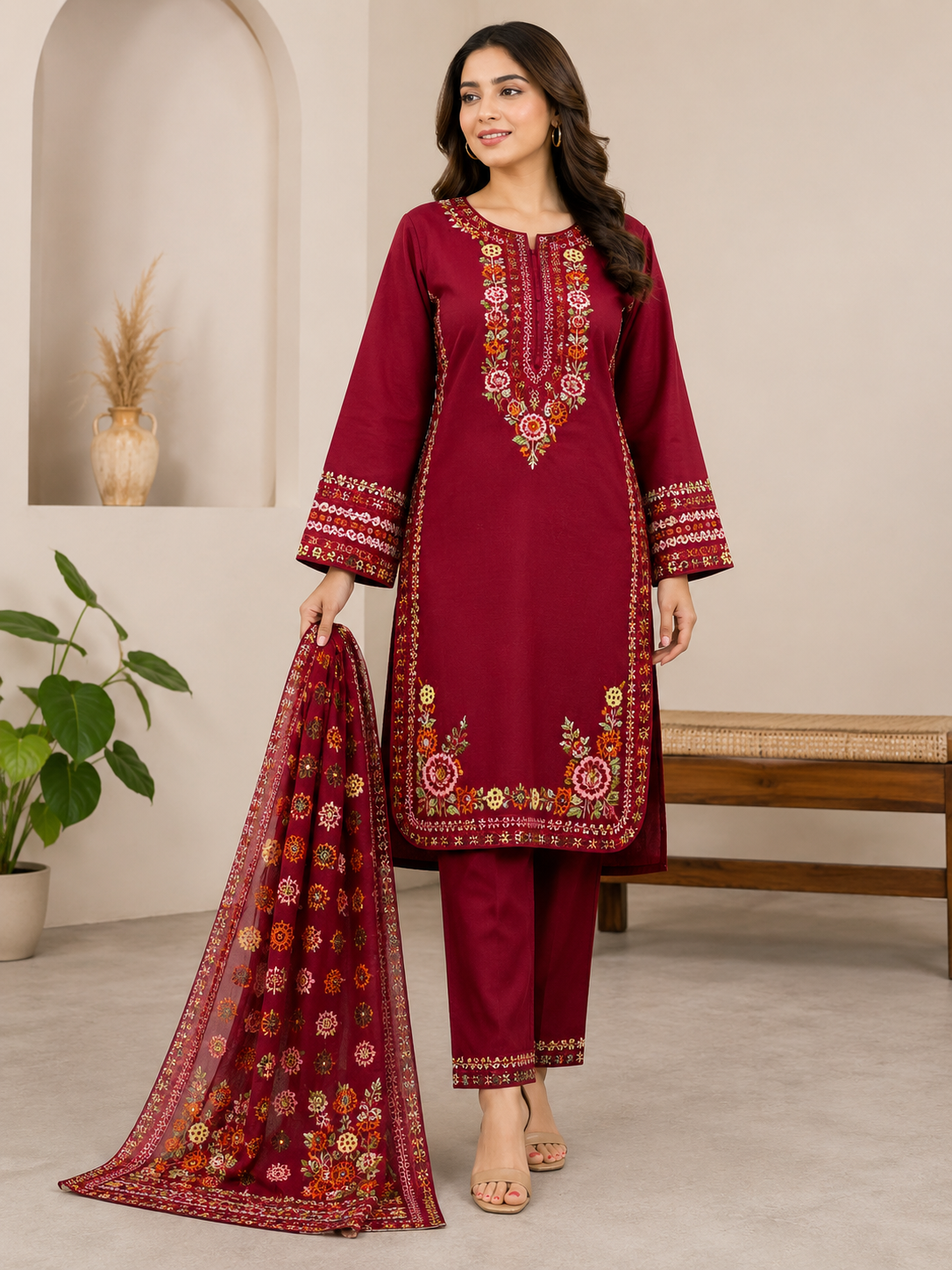 KAARMA inspired 3 piece luxury cotton ladies dress B654