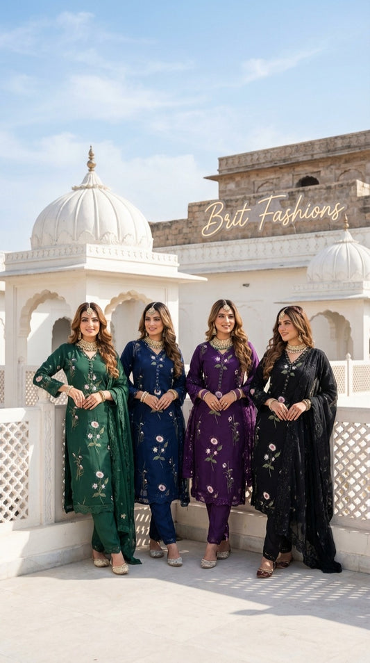 Brit 3 piece chiffon _81042 Pakistani ladies suit B489