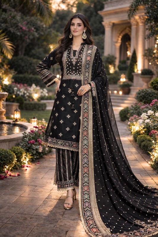 JESMINIE inspired 3 piece luxury chiffon _81042 Pakistani ladies suit B516
