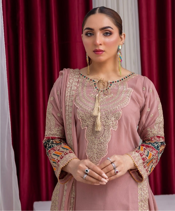 Brit 3 piece luxury chiffon_81042 Pakistani ladies suit B189