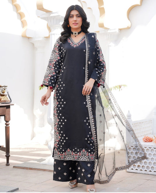 Brit 3 piece raw silk_10076 Pakistani ladies suit B207