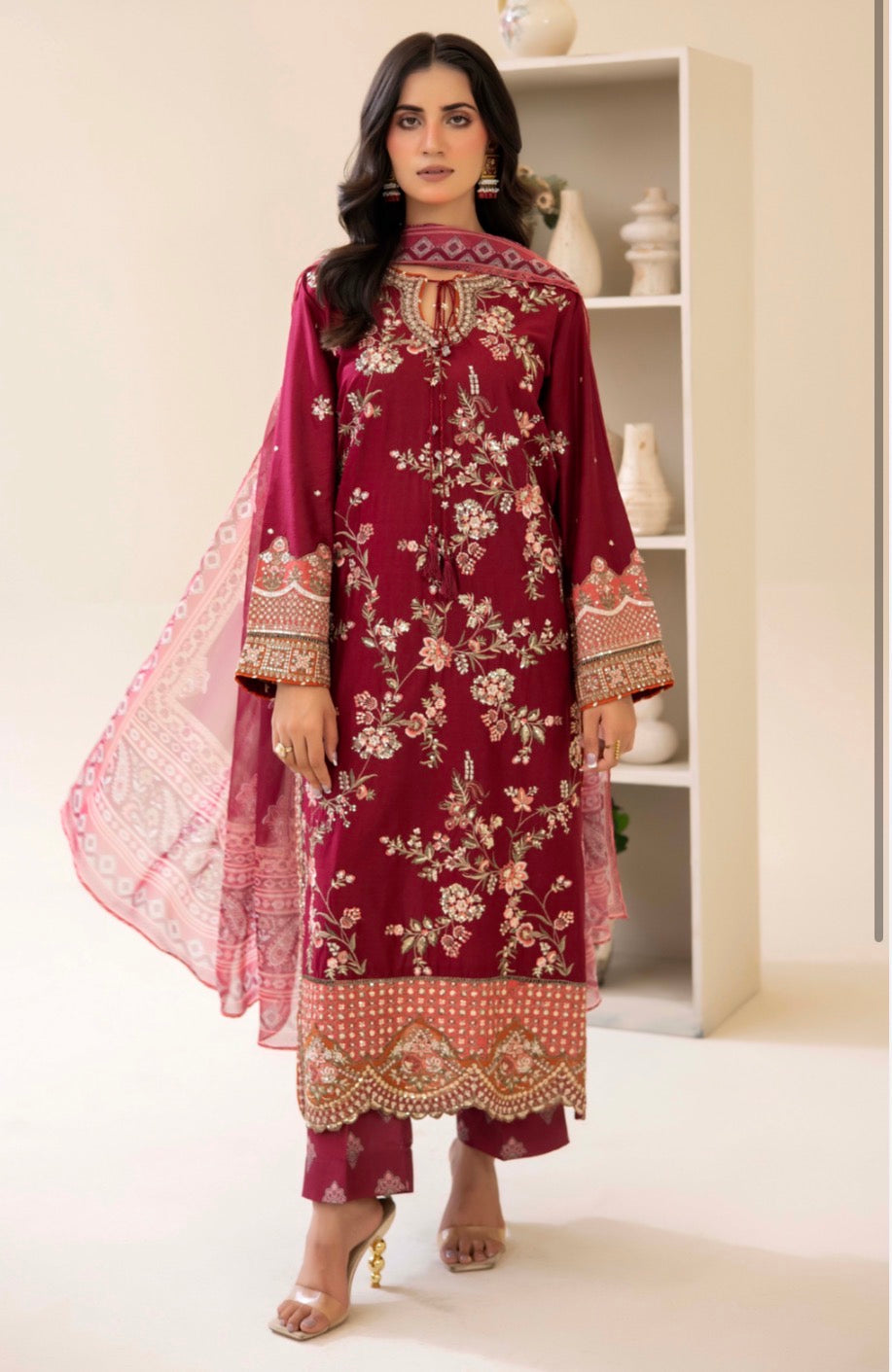 ETHNC 3 piece luxury Designer Lawn ladies dress B664