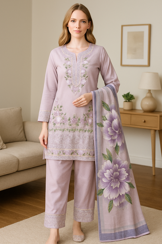 Brit 3 piece luxury linen_81042 Pakistani ladies suit lilac B238