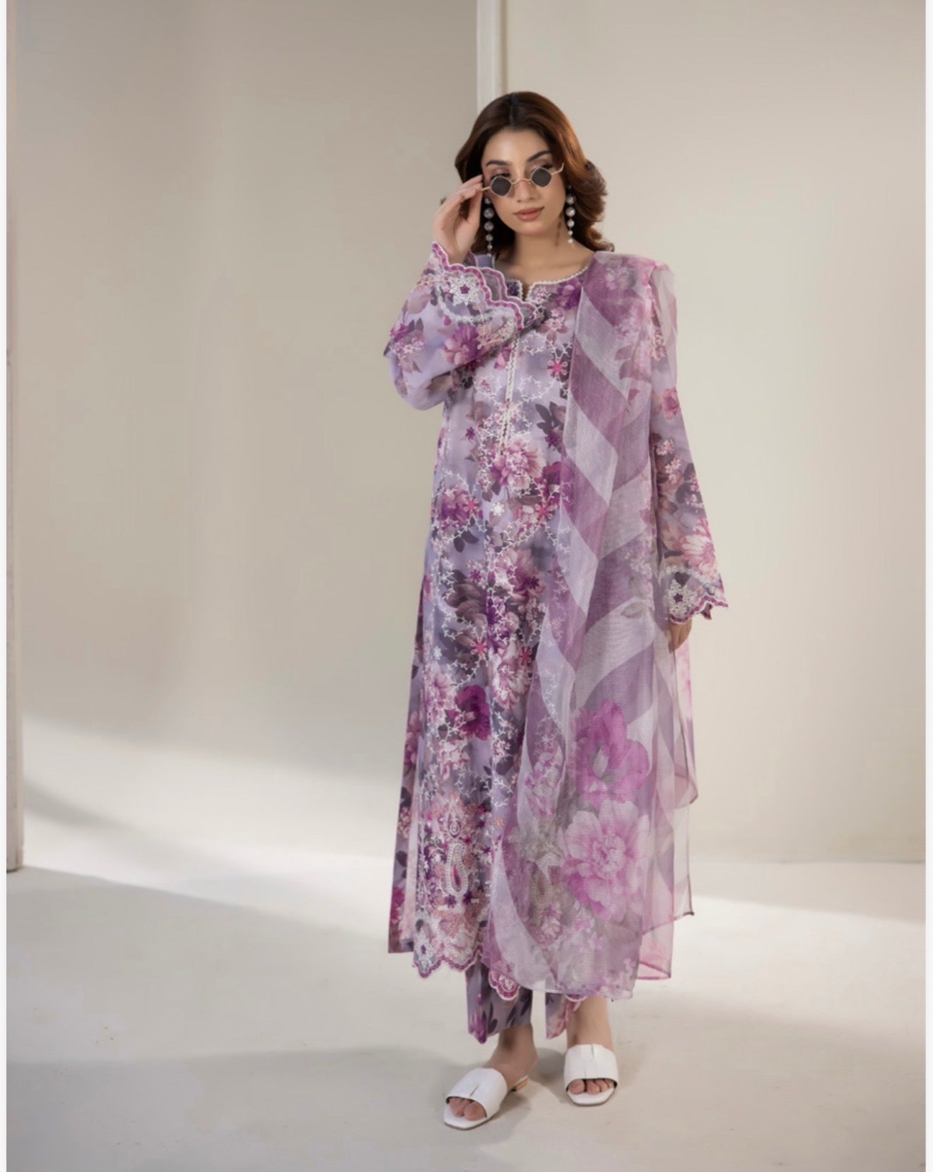 Adan Liba’s 3 piece Lawn cotton original designer embroidered ladies dress B613