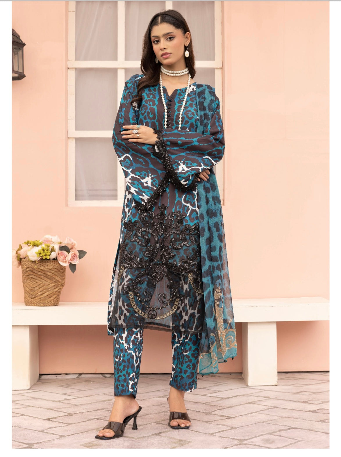 M Print 3 piece viscose mother and daughter _320 B164