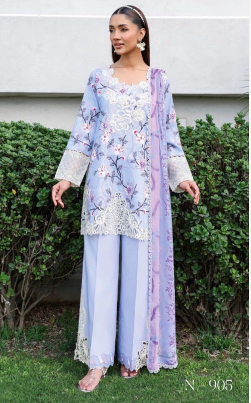 Ramsha 3 piece luxury lawn collection ladies dress B636
