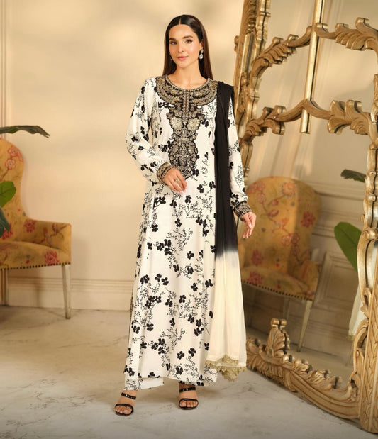 BRIT 3 piece chiffon embroidered Pakistani ladies suit B538