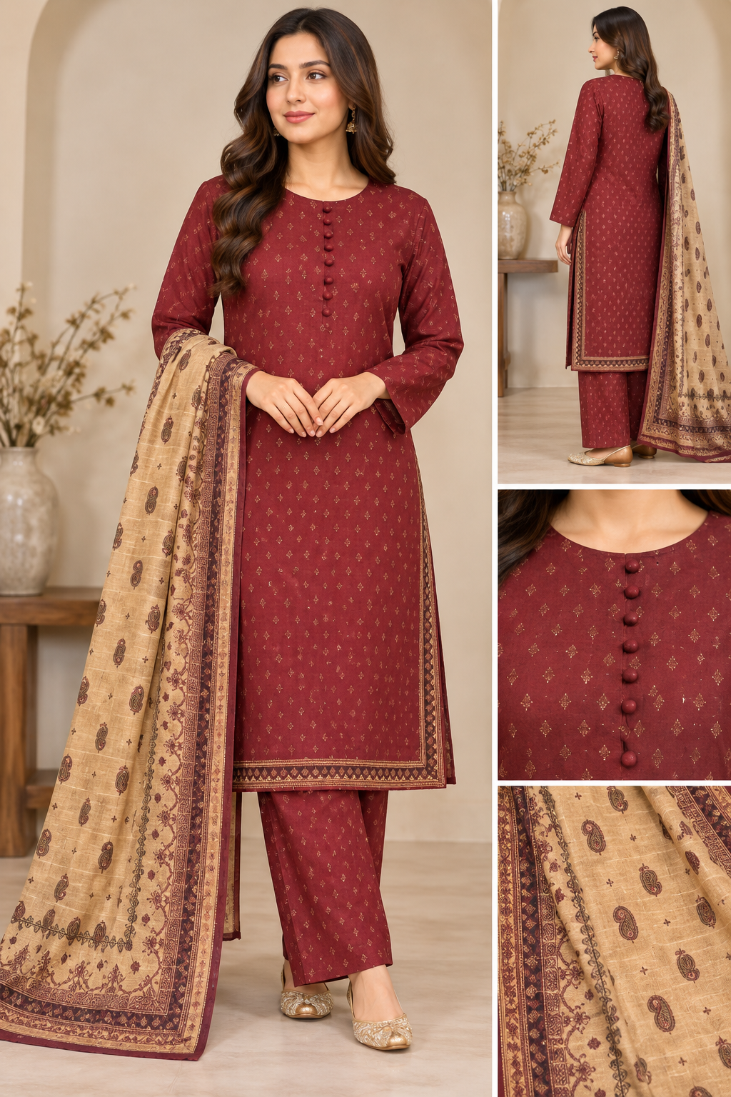 Bin saeed original 3 piece Khadar designer collection  B827