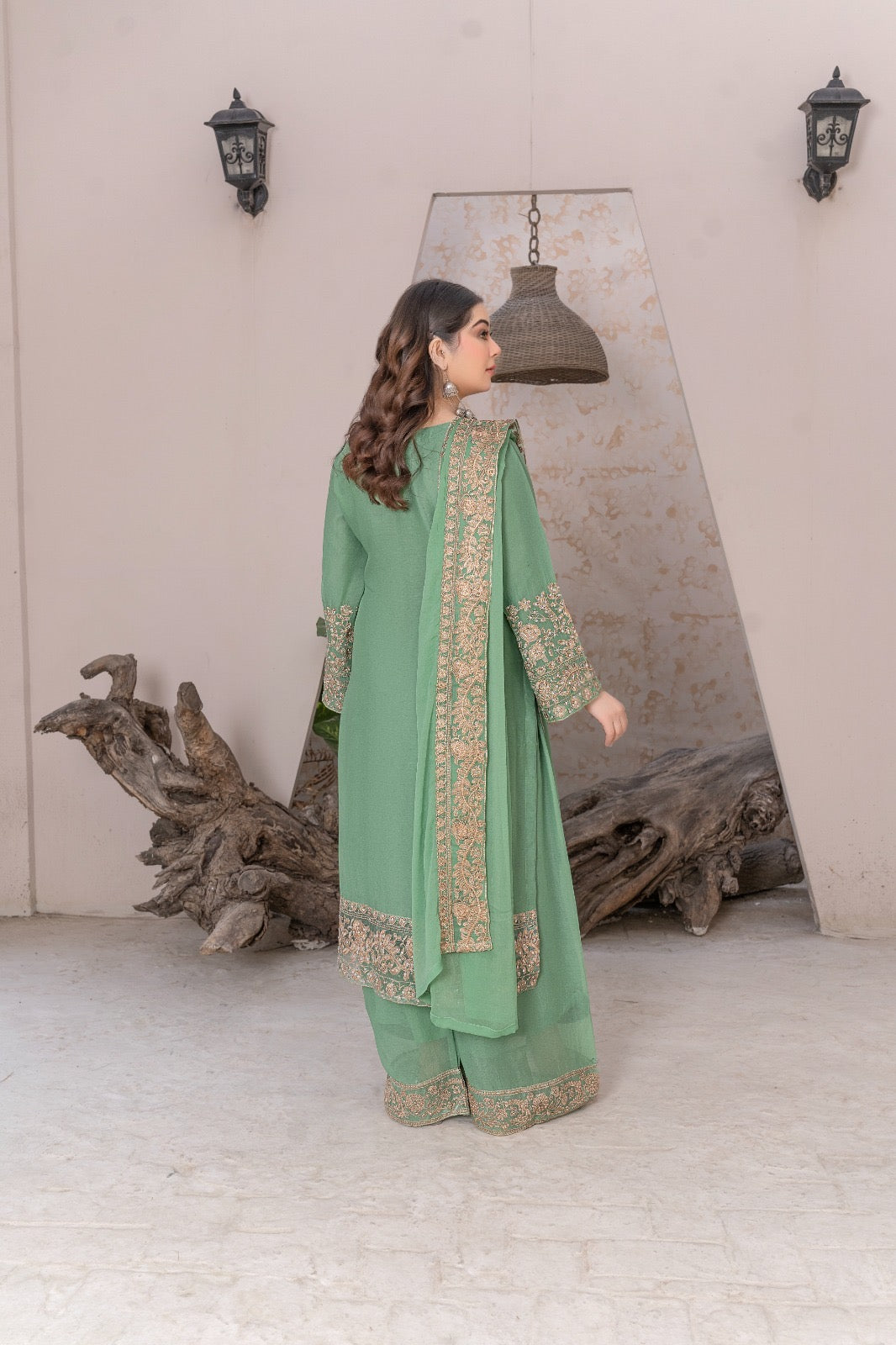 BRIT 3 piece lux CHIFFON_100310 Pakistani ladies suit B159