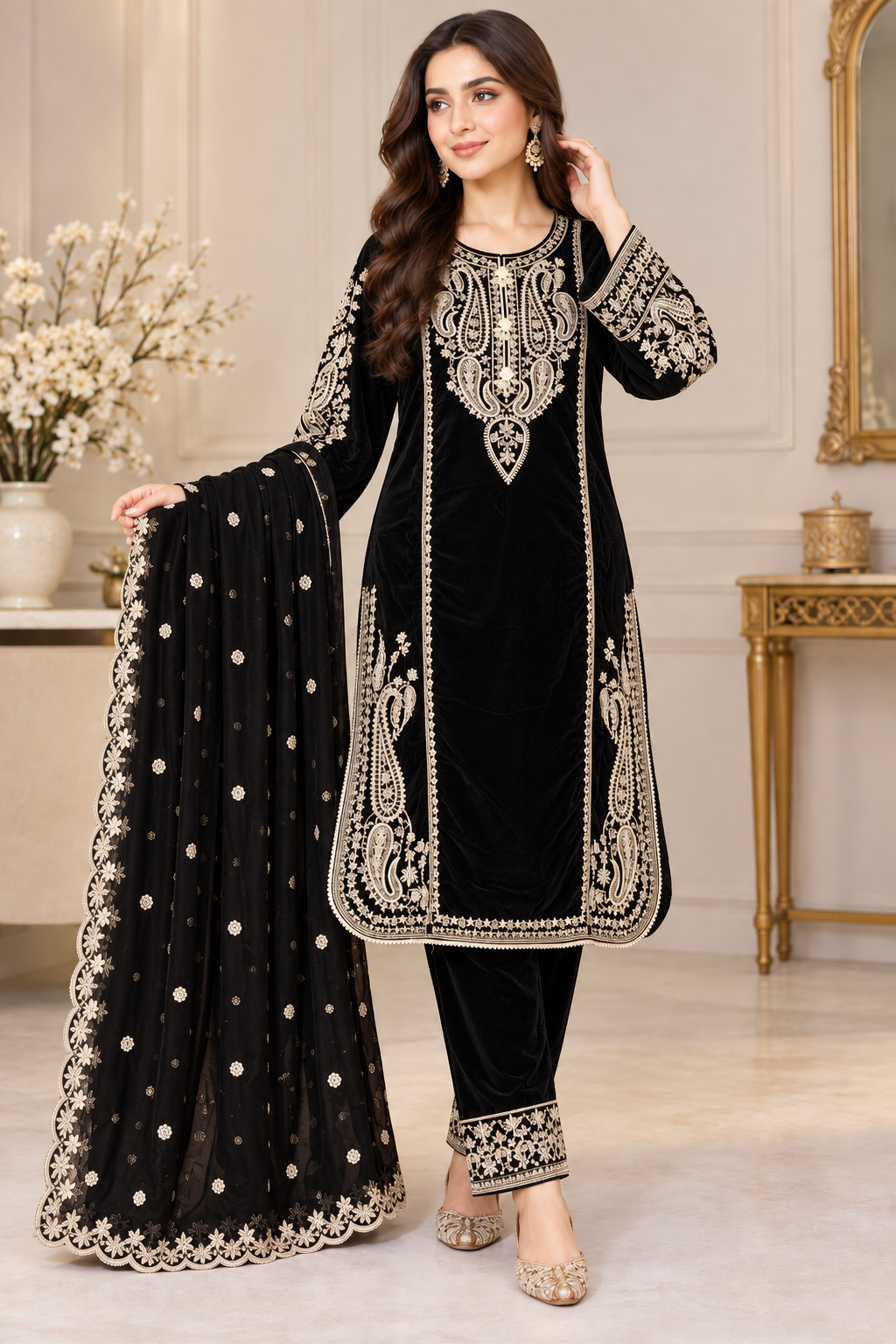 BRIT- GL 3 piece velvet designer collection B818