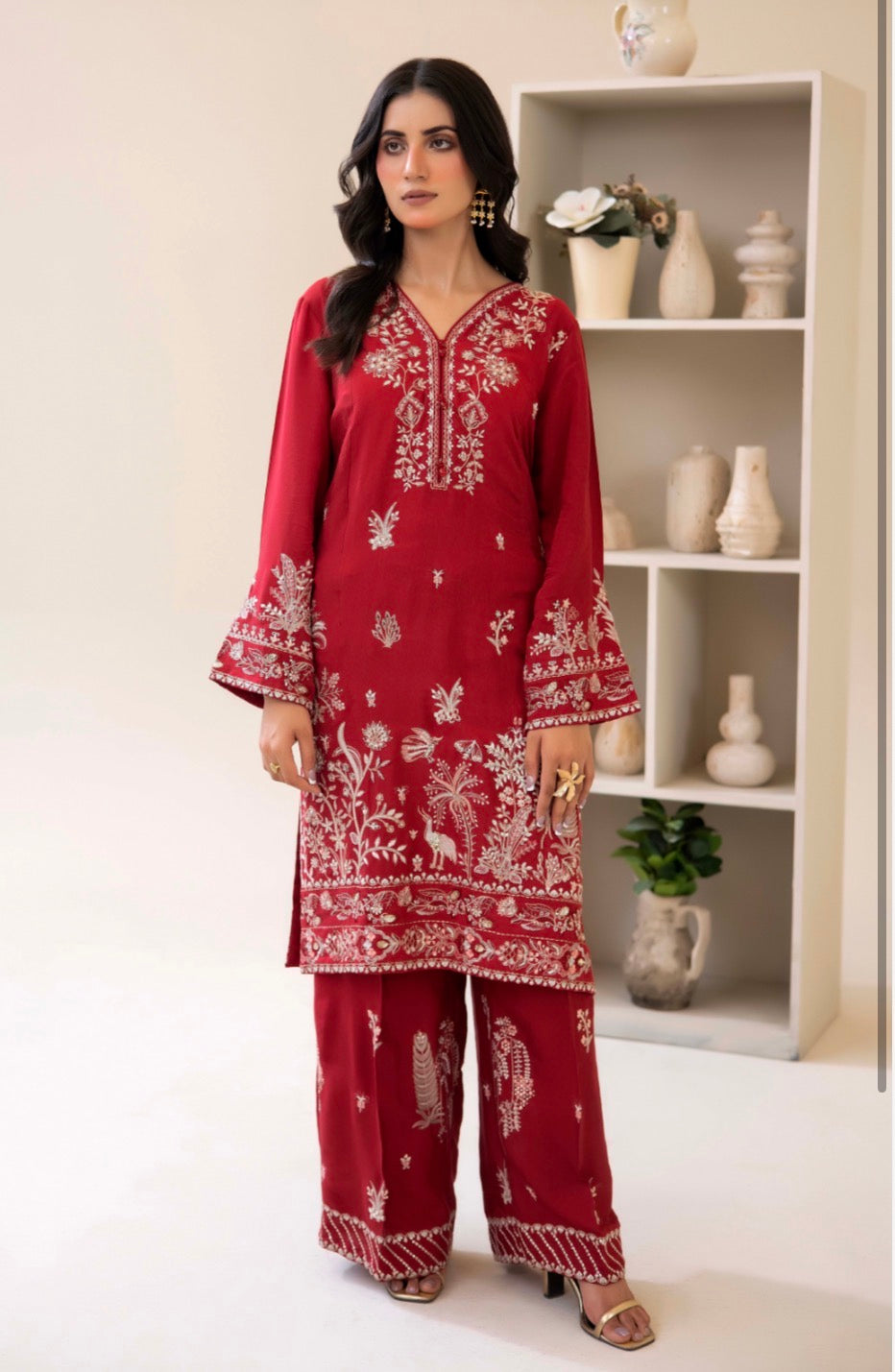 ETHNC 3 piece luxury grip raw silk ladies dress B659