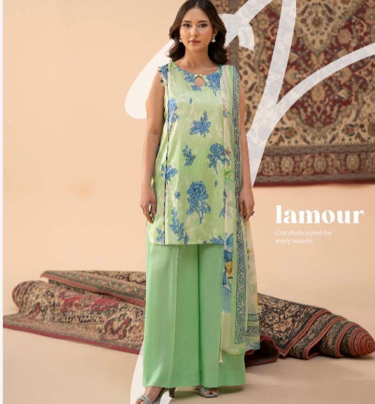 JESMINE INSPIRED 3 piece luxury lawn collection ladies dress B669