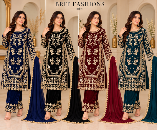 BRIT- GL 3 piece valvet designer collection B791