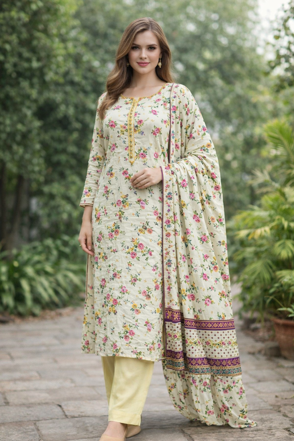 Brit 3 piece Dhanak Pakistani ladies Winter collection suit B398