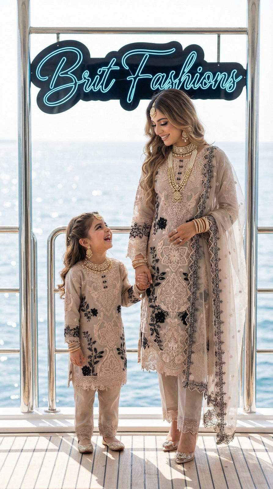 KIDS 3 piece Mother and daughter luxury Organza _81042 Pakistani ladies suit B519