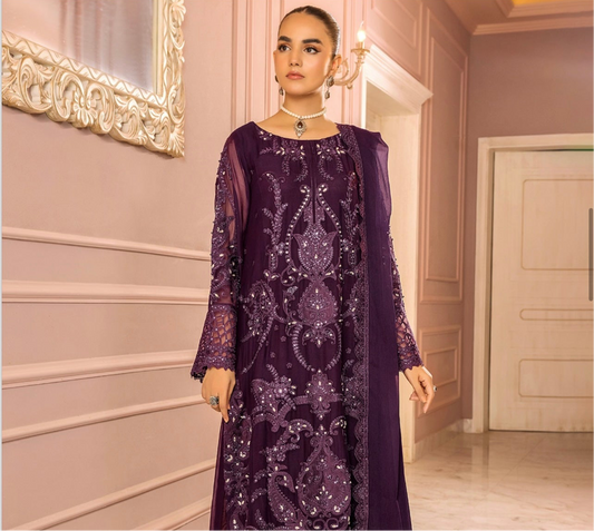 Brit 3 piece chiffon _100133 Pakistani ladies suit B124