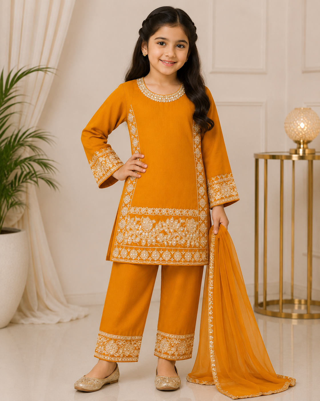 KIDS 3 piece chiffon suit B674