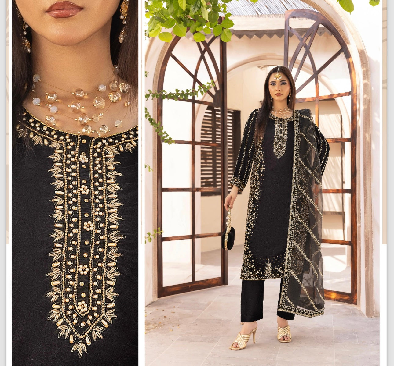 Brit 3 piece Designer luxury Valvet winter Pakistani ladies suit_B310