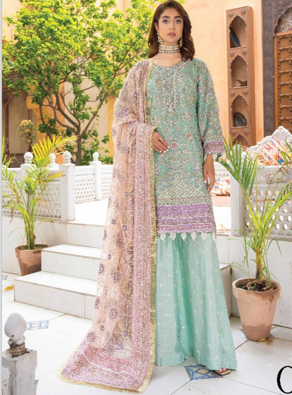 Areej original Designer 3 piece luxury chiffon_81042 Pakistani ladies suit B248