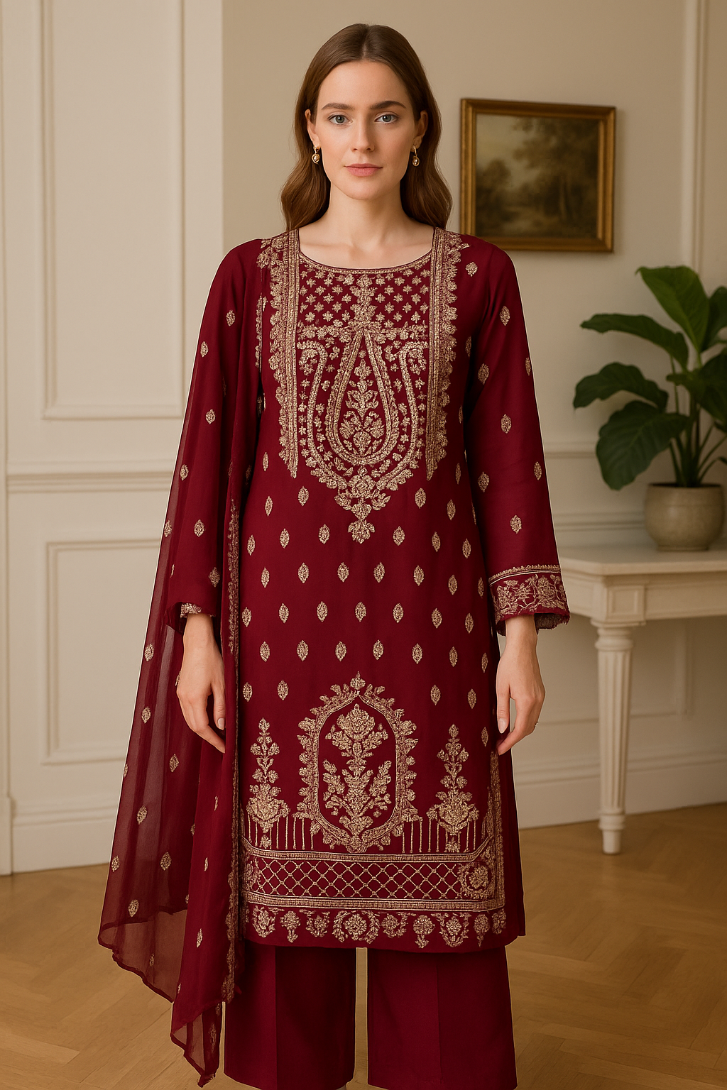 Brit 3 piece luxury chiffon_81042 Pakistani ladies suit B238