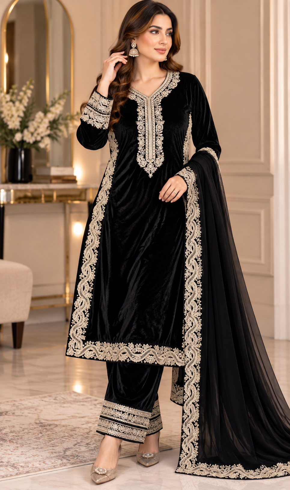 BRIT- GL 3 piece valvet designer collection B792