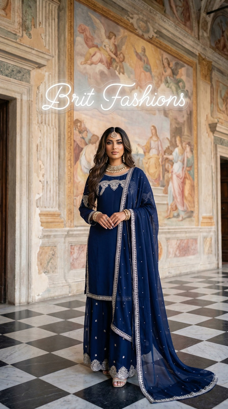 BRIT 3 piece Mother and daughter luxury chiffon _81042 Pakistani ladies suit B516