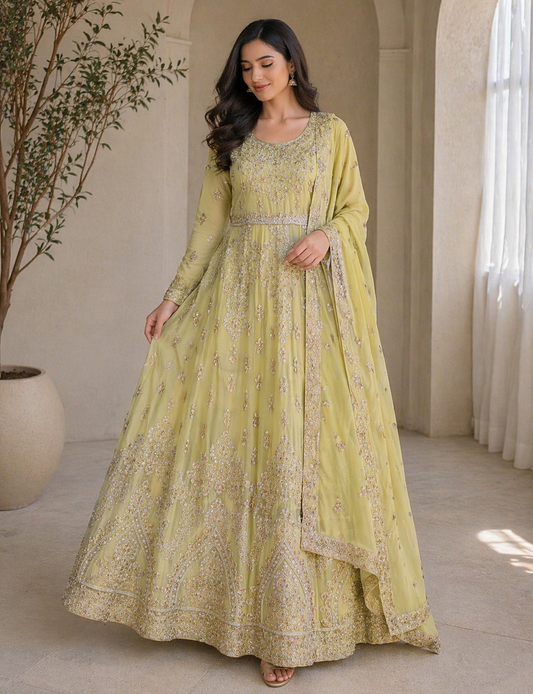 Brit 3 piece luxury chiffon Maxi  B546